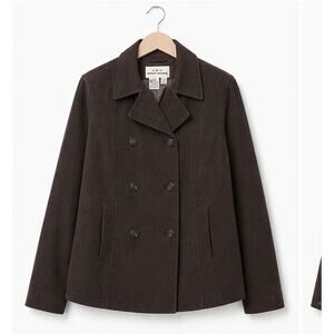 AKA Eddie Bauer Brown Double Breasted Jacket Coat Women’s Medium Tall